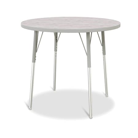 Jonti-Craft Berries Round Activity Table, 36 in. Diameter, A-height, Driftwood Gray/Gray/Gray 6488JCA450